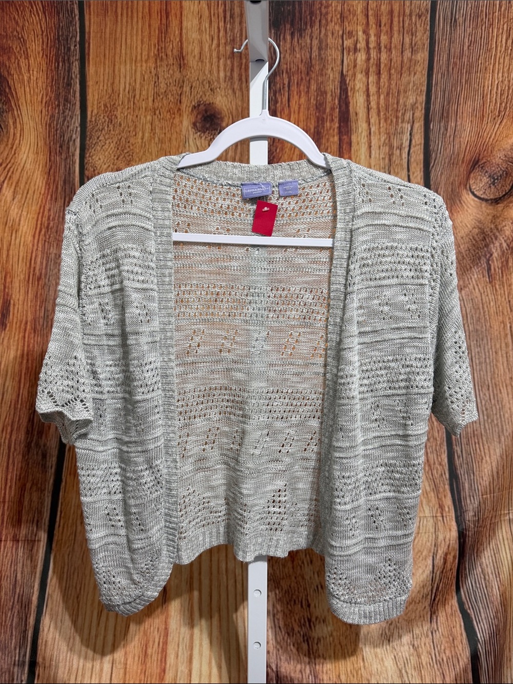 🚨(4/$10) Laura Scott Petites Open Crochet Cardigan Size XL